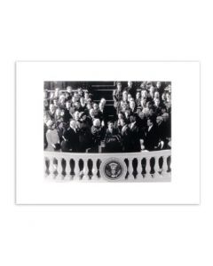 Matted JFK Inauguration Black and White photo